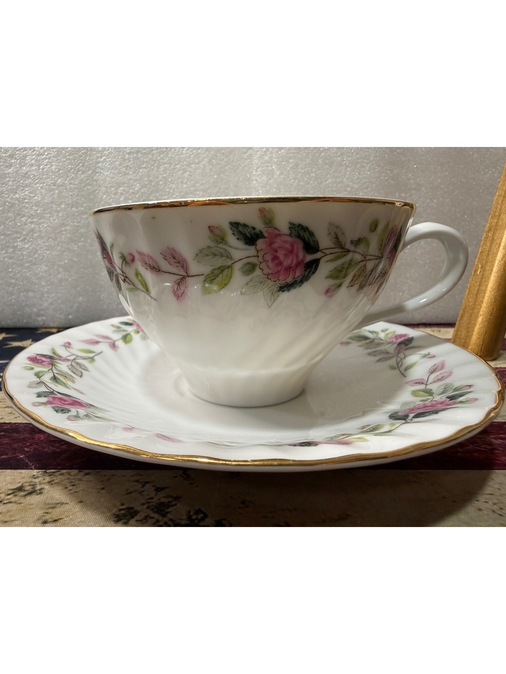 Vintage Creative Fine China Regency Rose 2345 Cup Saucer Japan 1960s Floral